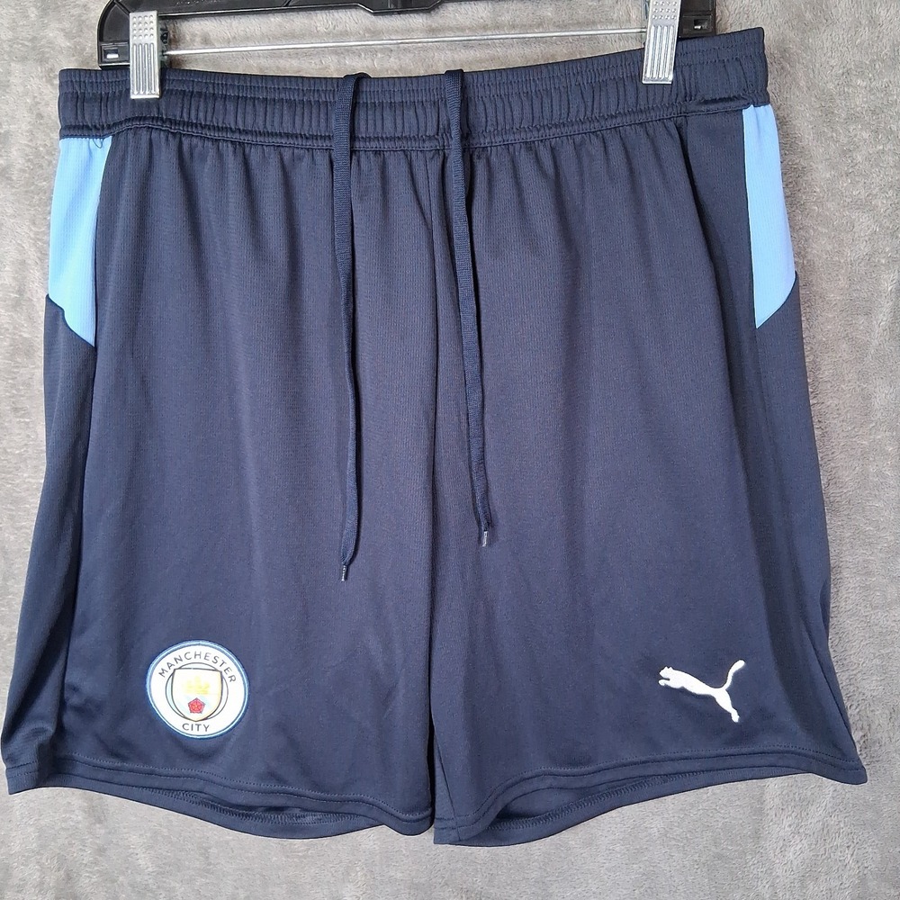 Puma Manchester City Shorts Men Size XL Blue Football Soccer Club Athletic Short